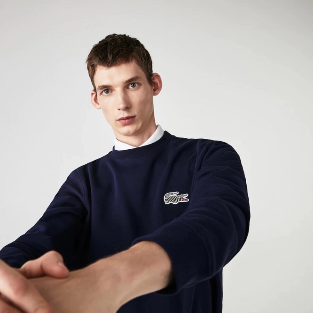 Lacoste National Geographic Zebra Navy Crewneck Sweatshirt Size 6 XL